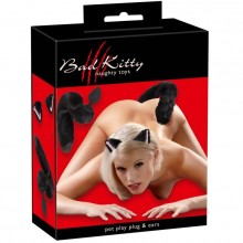 Набор игровой для ролевых игр Bad Kitty «Pet Play Plug & Ears», цвет черный, Orion 5336020000, длина 9.3 см.