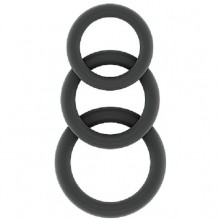 Набор из трех эрекционных колец из силикона разного диаметра «No.25 Cockring Set», цвет серый, Shots Media SON025GRY, диаметр 3 см., со скидкой