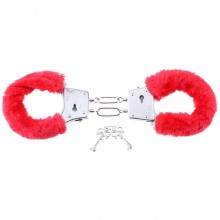 Наручники с красным мехом «Beginners Furry Cuffs», PipeDream PD3800-15, из материала Металл, цвет Красный