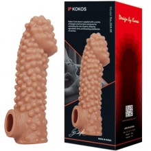 Насадка на пенис с бугорками и отверстием для мошонки Kokos «Extreme Sleeve Res.004» большая, длина 17.6 см.