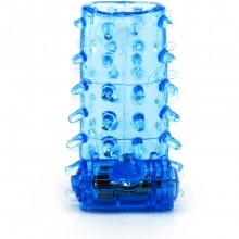 Насадка на фаллос с вибрацией и коготком для стимуляции клитора, цвет голубой, 00315-1, бренд SexToy, из материала Гель, длина 5.2 см., со скидкой
