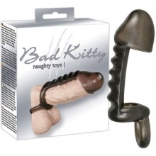 Насадка на головку пениса с гребнем и подхватом мошонки «Penis Hodenringe», Bad Kitty 0521604, длина 11 см., со скидкой