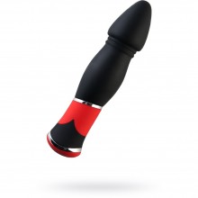 Небольшой анальный вибратор, 10 режимов вибрации, цвет черный, ToyFa Black & Red, 901335-5, коллекция Black & Red, длина 11.4 см.