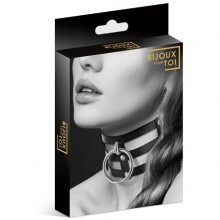 Чокер «Choker Fetish Noir» с кольцом на шее от компании Bijoux Indiscrets, цвет черный, 6060060010, длина 38 см.