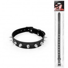 Черный ошейник с металлическими шипами, Notabu NTB-80556, длина 42 см.