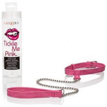 Ошейник с поводком «Tickle Me Pink», цвет розовый, размер OS, California Exotic Novelties SE-2730-20-2, длина 56 см.
