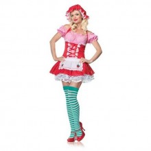 Платье «Крестьянская Девушка» для эротических и ролевых игр, цвет красный, размер S/M, Leg Avenue LEG83555S/Mr/p