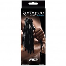 Плетка для BDSM «Renegade Bondage Whip», цвет черный, NS Novelties NSN-1195-13, из материала Кожа, длина 40.3 см.