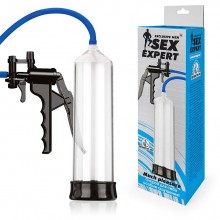 Классическая мужская вакуумная помпа, цвет прозрачный, Sex Expert sem-55166, длина 22 см.