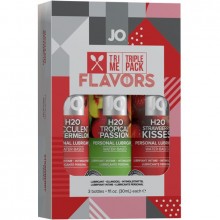 Подарочный набор ароматизированных лубрикантов «Tri-Me Triple Pack Flavors», упаковка из 3 штук по 30 мл, Jo JO10060, 90 мл.