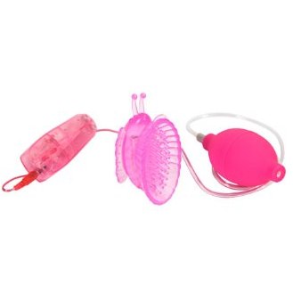Мультискоростная женская помпа с вибрацией для клитора «Pleasure Pump - Butterfly Clitoral», розовая, Howells 54002-pinkHW, длина 10 см.