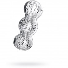 Необычный мастурбатор с внутренним рельефом «Rashmi», цвет прозрачный, Lingam by ToyFa 880102, длина 15.5 см.