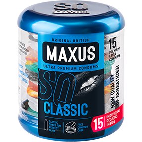 Классические презервативы в металлическом кейсе MAXUS Classic, 15 шт, 5977mx, цвет прозрачный, длина 18 см.