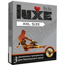 Презервативы большого размера из натурального латекса «№3 Big Box XXL», 3 мл.