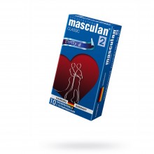 Masculan «Classic Dotty Type 2» презервативы с пупырышками 10 шт., цвет синий, длина 19 см.