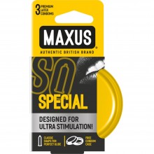 Ребристый латексные презервативы с точками «Special №3», упаковка 3 шт, Maxus MAXUS Special №3, 3 мл.