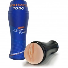 Реалистичный мужской мастурбатор-вагина с вакуумом в тубе Private «Original Vacuum Cup», цвет телесный, PR10735, из материала TPR, длина 21 см., со скидкой