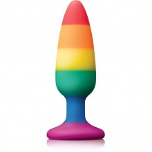 Радужная средняя пробка Colours Pride Edition Pleasure «Plug Medium Rainbow», NS Novelties NSN-0408-53, из материала Силикон, коллекция Colours Pleasures, длина 13.3 см., со скидкой