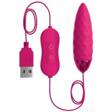 Рельефная вибропуля на USB питании OMG «Bullets Fun Usb Bullet Fuchsia», цвет розовый, PipeDream 1791-00 PD, из материала силикон, длина 8 см.