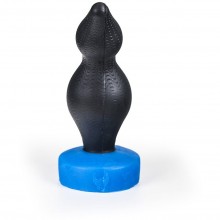 Рельефный силиконовый анальный стимулятор «Falun Black & Blue», цвет черный, O-Products 115-BU06BB, длина 17 см.