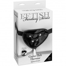 Ремни Fetish Fantasy Series системы «Harness» для страпона с пажами для чулок, цвет черный, размер OS, PipeDream 3468-23 PD, из материала Нейлон, 2 м.
