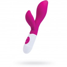 Женский вибратор ToyFa A-Toys «Lilu» из мягкого силикона с клиторальным стимулятором и двумя моторчиками, 10 режимов вибрации, цвет розовый, 765004, длина 19.5 см.