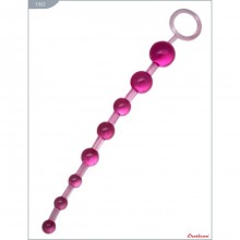 Анальные шарики с ручкой «Beads of Pleasure», цвет розовый, Eroticon 31022, длина 30 см.
