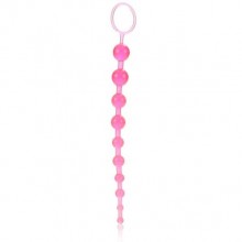 California Exotic «X-10 Beads» анальная цепочка, цвет розовый, бренд CalExotics, из материала ПВХ, длина 28 см.