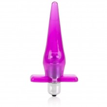 Анальная пробка с вибрацией в основании «Mini Vibro Teases Pink», цвет розовый, SE-0420-20-2, бренд CalExotics, из материала TPR, длина 12.5 см., со скидкой