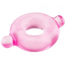 Плотное эрекционное кольцо с ушками для удобства надевания «Basic X TPR Cockring Pink», цвет розовый, Dream Toys 20674, диаметр 1.3 см.