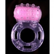 Классическое виброкольцо на член с пупырышками, цвет розовый, White Label 47206-MM, диаметр 1.7 см.