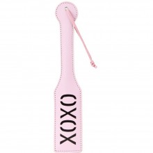 Обтянутый пэддл с надписью «XOXO», цвет розовый, Blush Novelties 520015, из материала Полиуретан, длина 32 см.