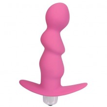 Трехступенчатая анальная пробка-елочка с вибрацией от компании Sweet Toys, цвет розовый, st-40186-6, длина 9.5 см., со скидкой