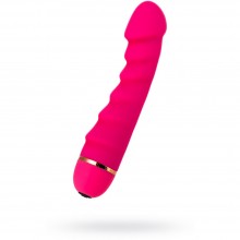 Ребристый женский вибромассажер для точки G от компании Toyfa из коллекции A-toys, цвет розовый, 761023, коллекция ToyFa A-Toys, длина 16 см.