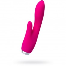 Силиконовый вибратор для женщин с клиторальным стимулятором «L'eroina», цвет розовый, ToyFa 561002, коллекция Leroina, длина 18 см.