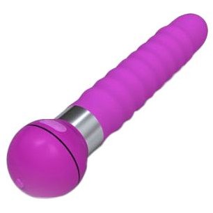 Мощный волнообразный вибратор «Touch» с ребристой ручкой, цвет розовый, Odeco OD-9701TV-S ROSE, из материала Силикон, длина 20.5 см.