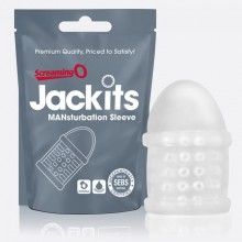 Прозрачный рельефный эластичный мастурбатор «Jackits», цвет прозрачный, Screaming JAK-C-101, из материала TPE