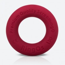 Плотное силиконовое эрекционное кольцо «RingO», цвет красный, Screaming LSR-101