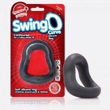 Кольцо-петля эрекционное для пениса и мошонки «SwingO Curve» из силикона, цвет черный, Screaming SL2-110