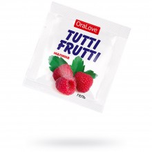 Съедобная гель-смазка «Tutti-Frutti OraLove» для орального секса со вкусом малины, объем 20 шт по 4 мл, Биоритм 30007, 80 мл.