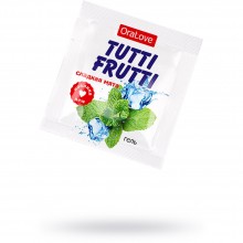 Съедобная гель-смазка «Tutti-Frutti OraLove» для орального секса со вкусом сладкой мяты, 4 гр по 20 шт в упаковке, Биоритм 30012, 80 мл.