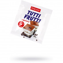 Съедобная гель-смазка «Tutti-Frutti OraLove» для орального секса со вкусом тирамису 4 гр по 20 шт в упаковке, Биоритм 30016, 80 мл.