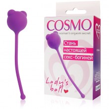 Шарик вагинальный Cosmo, цвет фиолетовый, диаметр 28 мм, CSM-23011, бренд Bior Toys, диаметр 2.8 см.