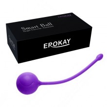 Одинарный вагинальный шарик из силикона с металлической сердцевиной, цвет фиолетовый, Erokay ek-1701, диаметр 3 см., со скидкой