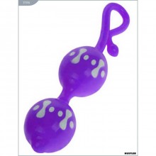 Двойные вагинальные шарики, цвет фиолетовый, размеры 35х155 мм, Hustler Toys 37016, из материала Силикон, длина 15.5 см.