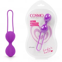 Вагинальные шарики для женщин из силикона со смещенным центром тяжести, цвет фиолетовый, Cosmo CSM-23135, бренд Bior Toys, диаметр 3.1 см.