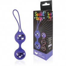 Силиконовые вагинальные шарики на силиконовой петле, цвет фиолетовый, Sweet Toys st-40134-5, диаметр 3.3 см., со скидкой