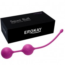 Силиконовые вагинальные шарики с металлической сердцевиной, цвет розовый, Erokay EK-1702, диаметр 3 см., со скидкой