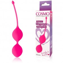 Шарики вагинальные на силиконовой сцепке от компании Cosmo, цвет розовый, csm-23002-25, бренд Bior Toys, диаметр 3.6 см.