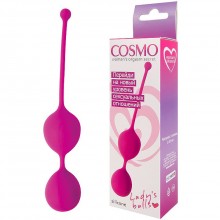 Шарики вагинальные на силиконовой сцепке от компании Cosmo, цвет розовый, csm-23007-16, диаметр 3 см.